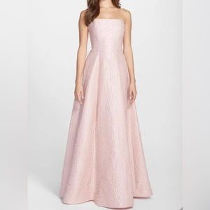 Halston Heritage jacquard blush pink gown, size US 4